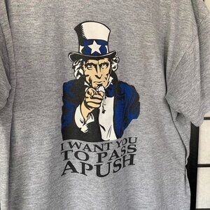 Men’s Uncle Sam Graphic Tee Grey Large